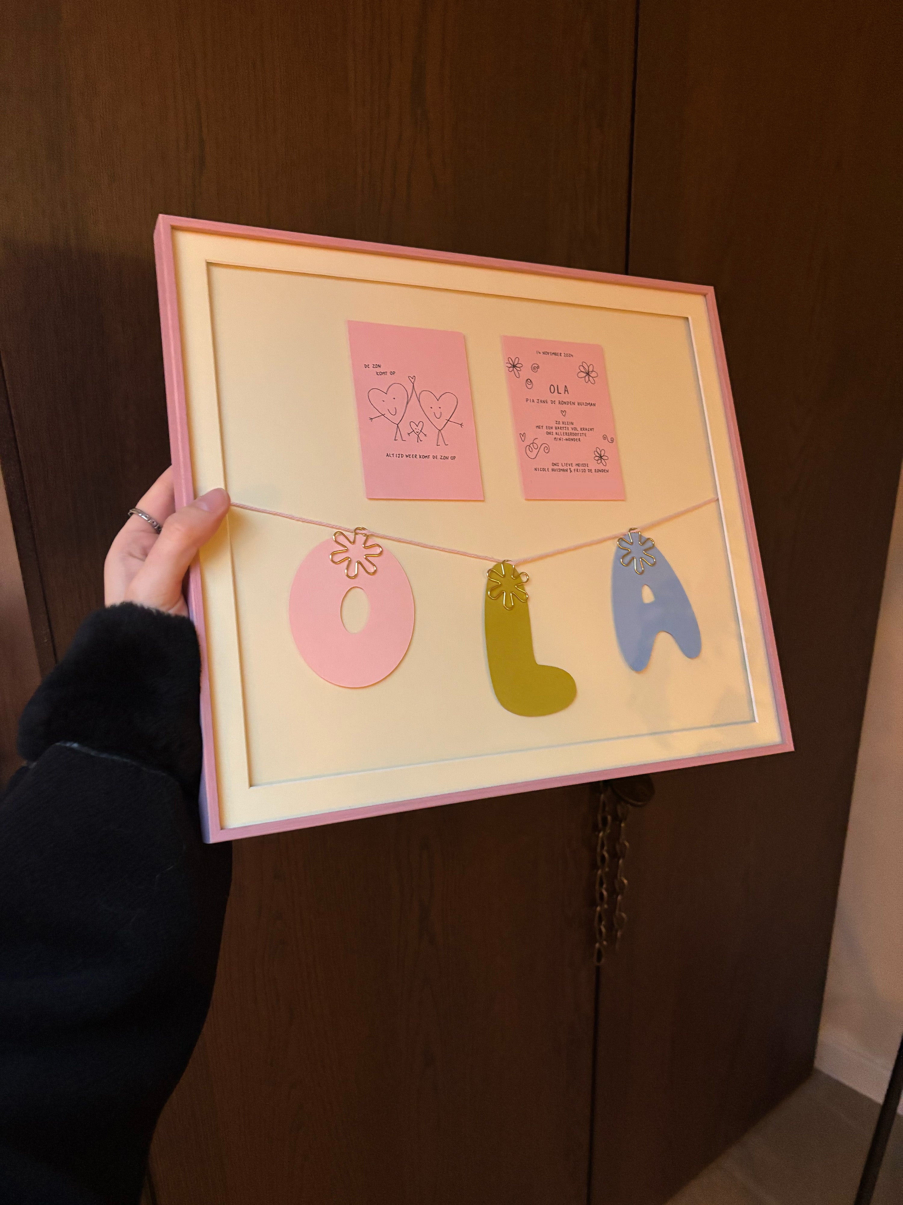 Pink Birth Announcement Frame