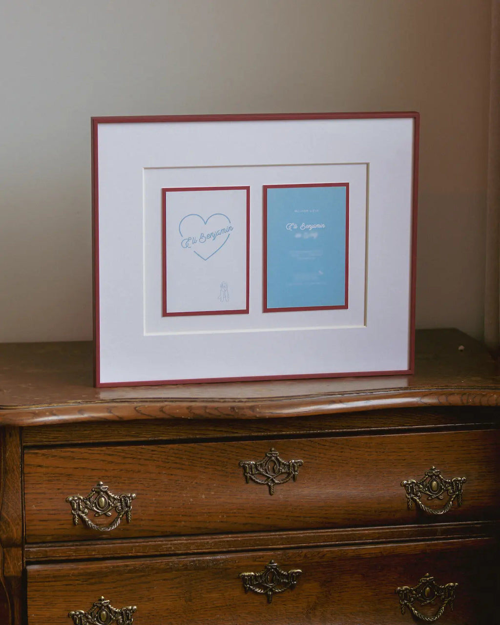 Red Birth Announcement frame